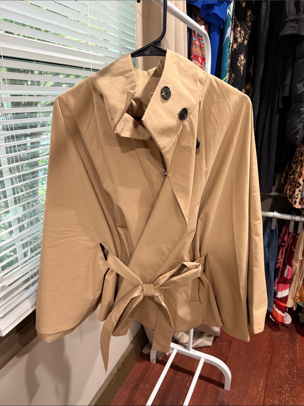Amazon Tan Trench Cape Jacket with Belt